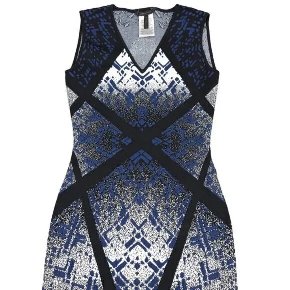 BCBGMaxAzria Gari Jacquard Bodycon Dress Womens Size Small - Picture 4 of 6